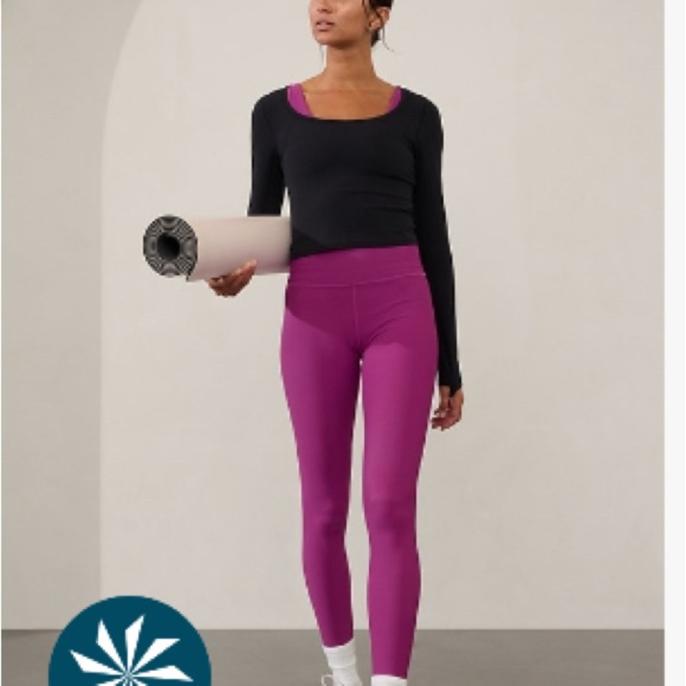 Athleta - Elation Ultra High Rise Rib Legging S | Berry Rib - Picture 4 of 4